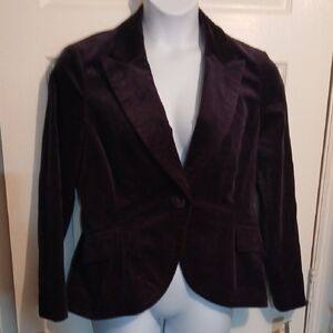 VINTAGE Nine West Deep Purple Velvet Blazer. Sz. 14